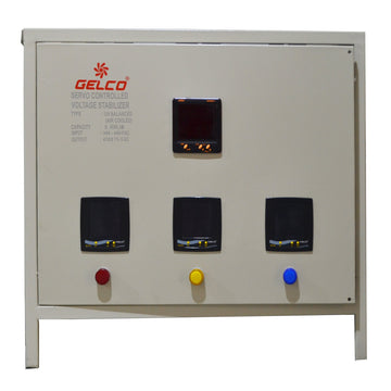Servo Stabilizer 5 KVA for 1-2 BHK Home (5 KVA SERVO 3 PHASE) - Gelco Electronics Pvt. Ltd.